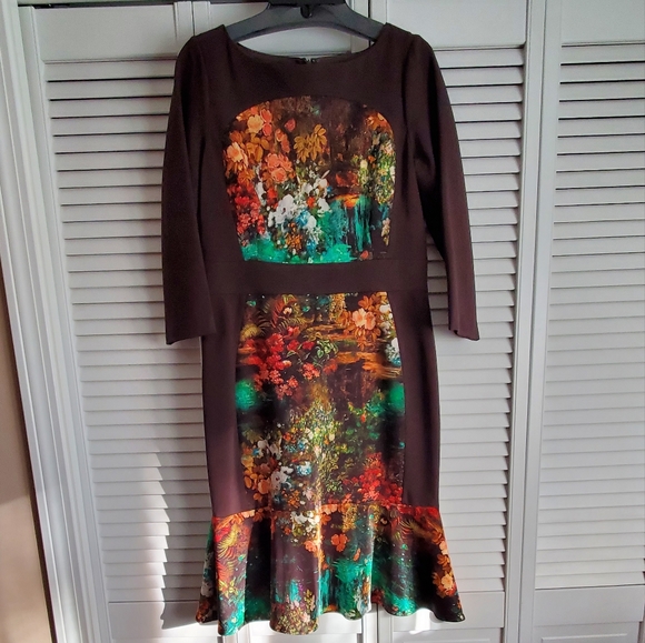 TERI JON BY RICKIE FREEMAN Floral Print Knee-Length Dress - Picture 9 of 11